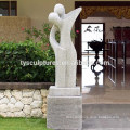 Abstract figure carved granite figures statue stone romantic kissing couple sculpture